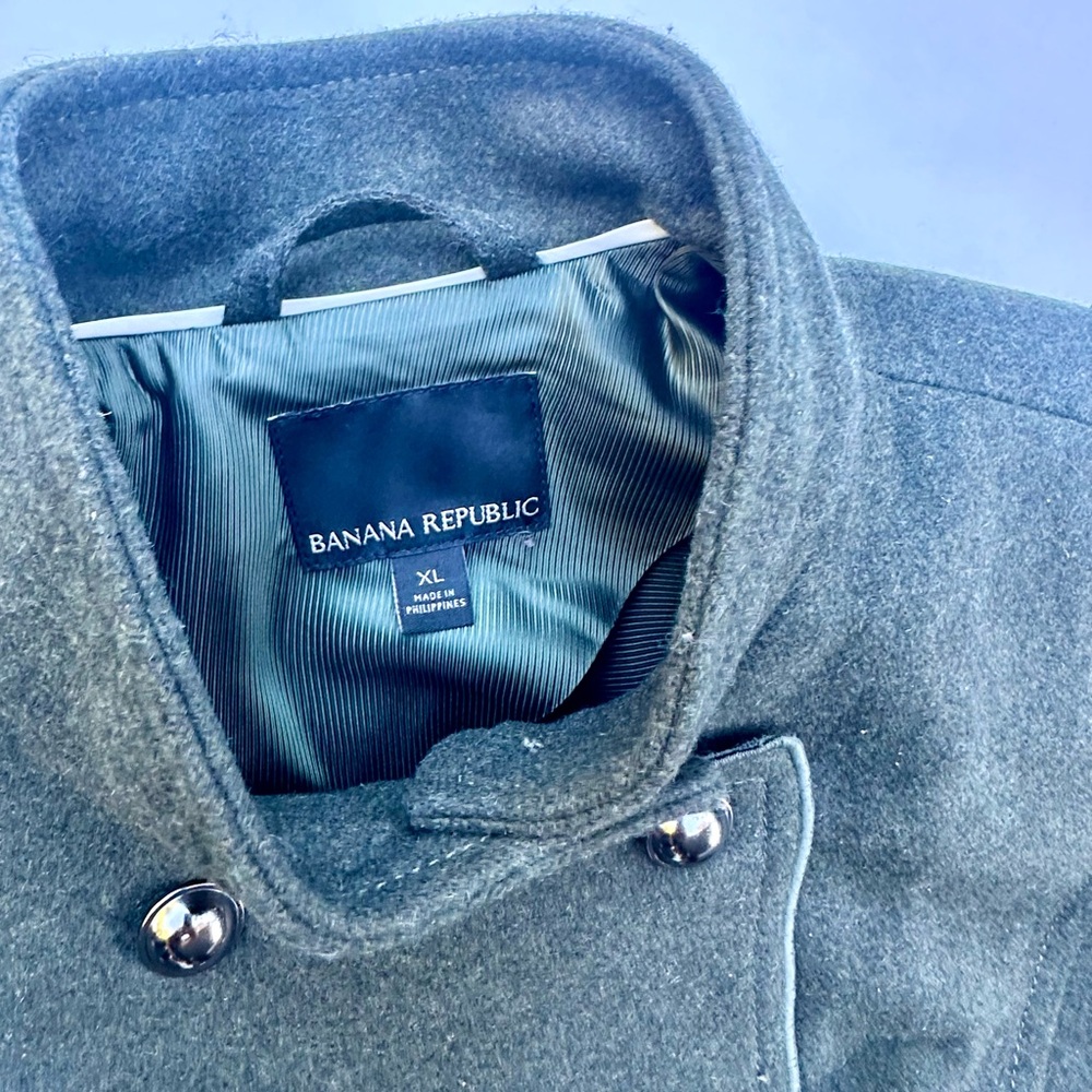 Banana Republic Mario Bellucci Military jacket Olive Double-Breasted Peplum, XL - Picture 11 of 16